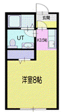 ポプリ春日町(1K/1階)の間取り写真