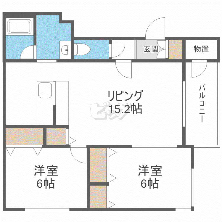 エムズフォレスト(2LDK/3階)の間取り写真