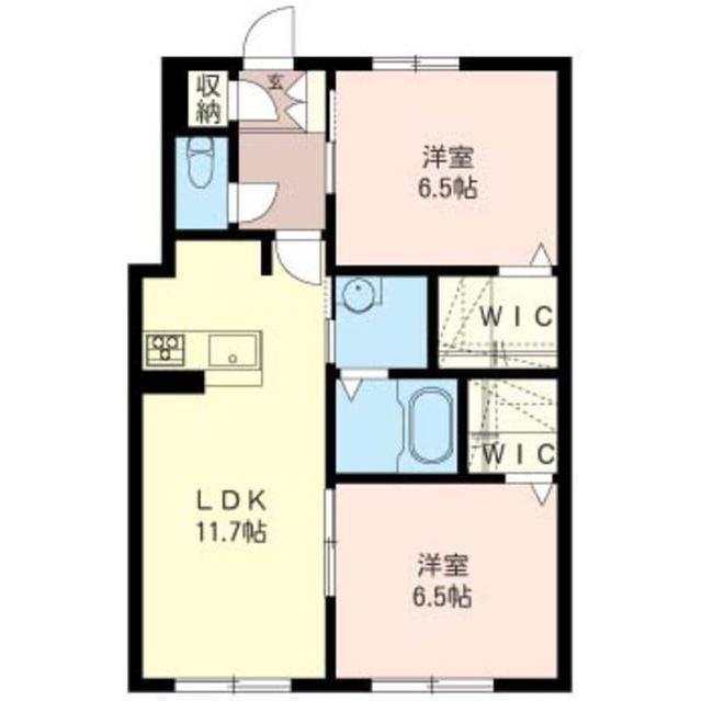 グランシャリオ(2LDK/1階)の間取り写真
