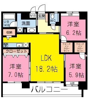 オアシス光の森(3LDK/12階)の間取り写真
