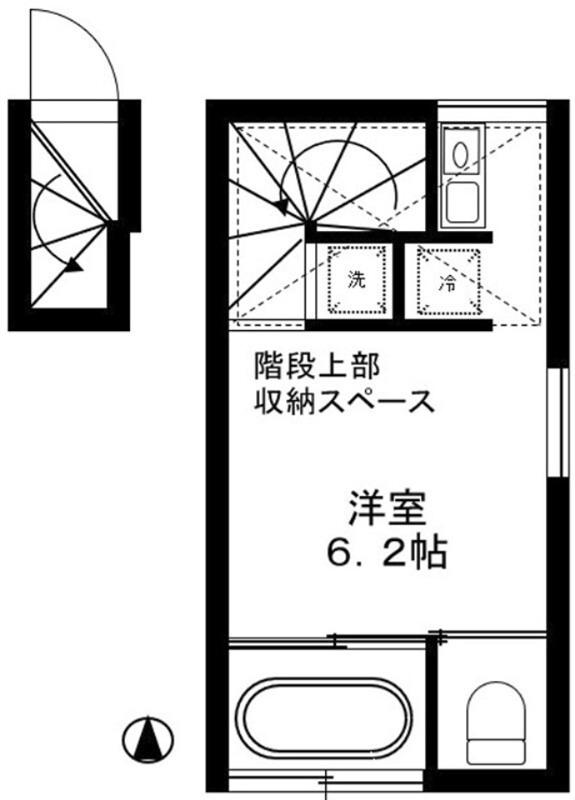 コンフォート北砂(ワンルーム/2階)の間取り写真