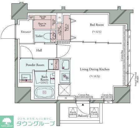 GRAN PASEO 広尾 (1LDK/7階)の間取り写真