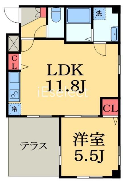 LE CLOS KANAMECHO(1LDK/1階)の間取り写真