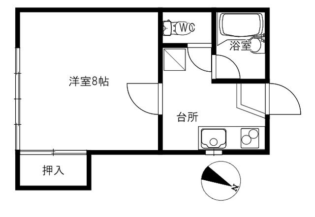 ベルクハウス(1K/1階)の間取り写真