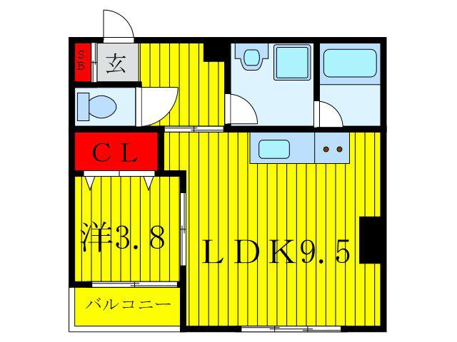 ハイヤーム桜台(1LDK/3階)の間取り写真
