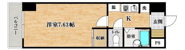 スタンドアップ古市(1K/1階)の間取り写真