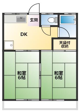 ステラ西習志野(2DK/1階)の間取り写真