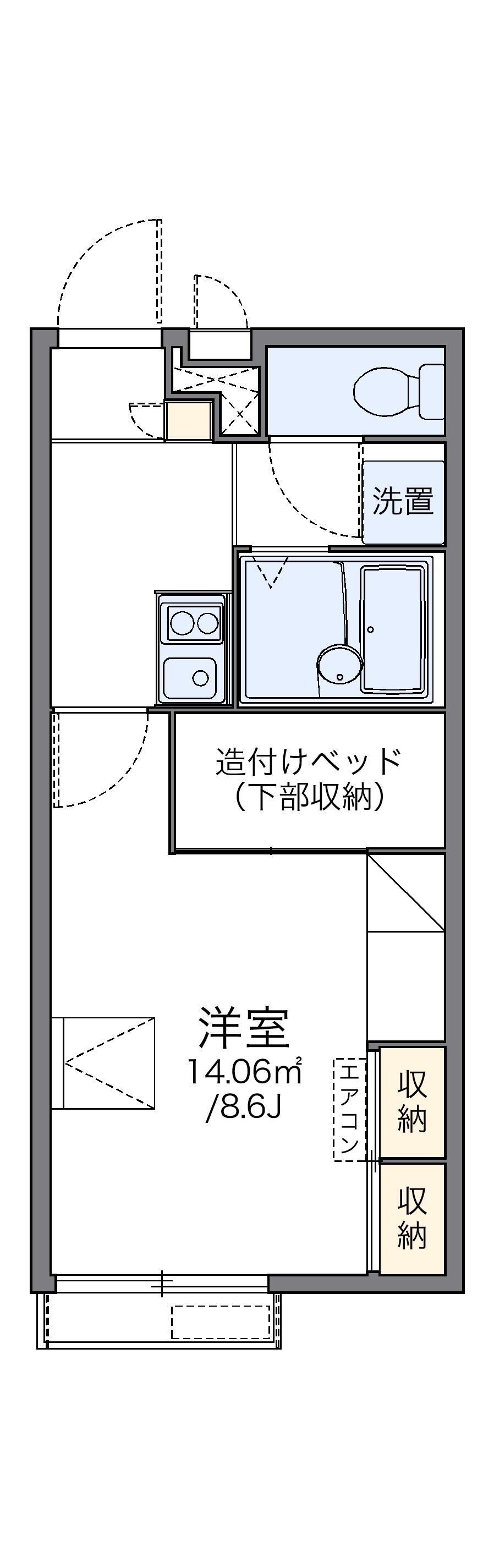 レオパレスFOREVER(1K/2階)の間取り写真