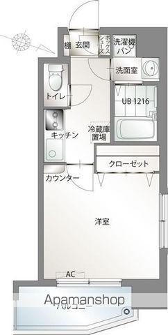 新品きマンション赤坂28(1K/6階)の間取り写真