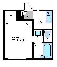 E・メゾン(1K/1階)の間取り写真