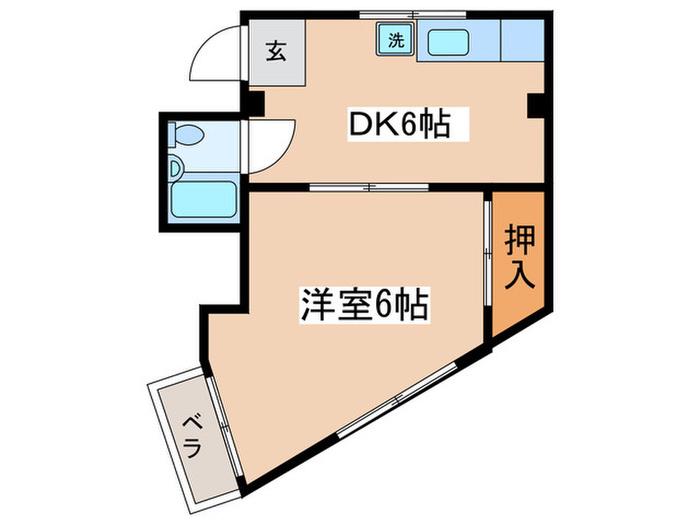 フジタハイム(1DK/3階)の間取り写真