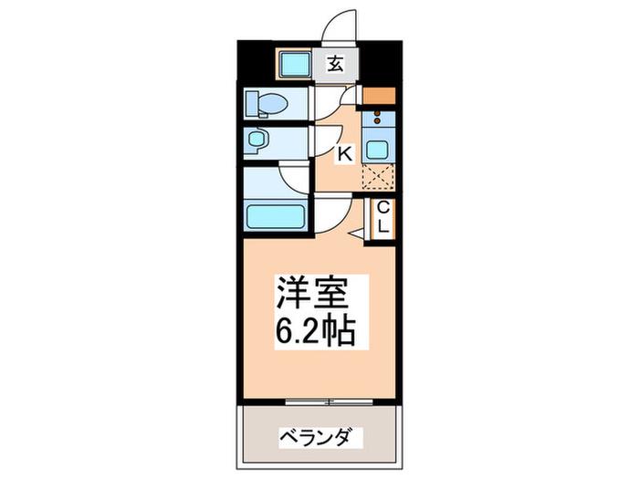 スプランディッド難波II(1K/8階)の間取り写真