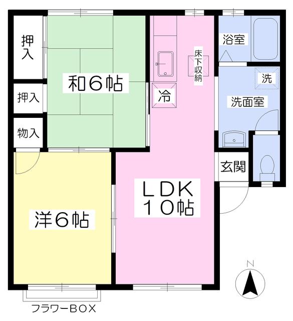 ブーケ・ド・小蔵前B棟(2LDK/1階)の間取り写真