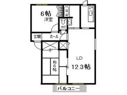 グランシード(2LDK/2階)の間取り写真