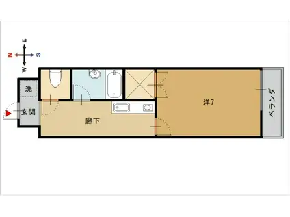 アマデウスV(1K/3階)の間取り写真