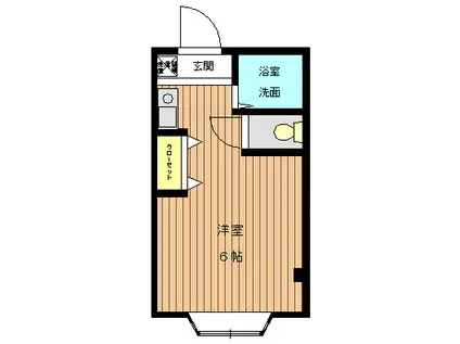 ミュワヤシロ(1K/4階)の間取り写真
