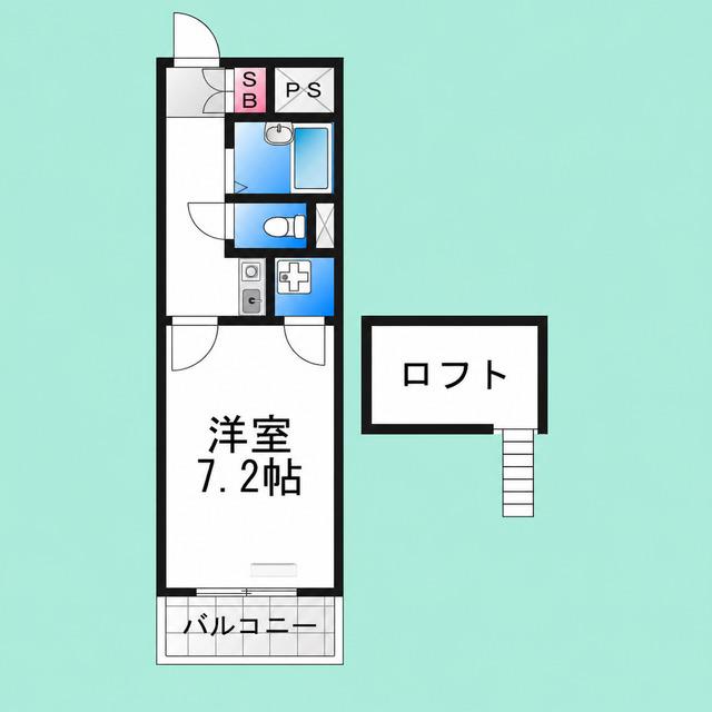 レジデンスパートIV(1K/2階)の間取り写真