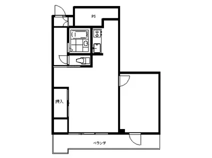 藤塚コーポラス(1LDK/7階)の間取り写真