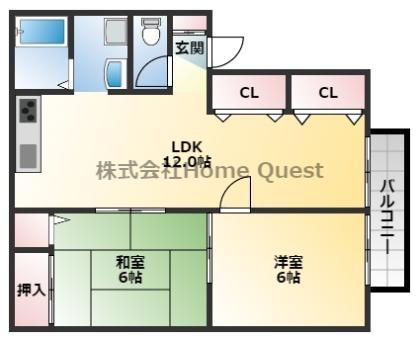 グリーンセゾン(2LDK/1階)の間取り写真