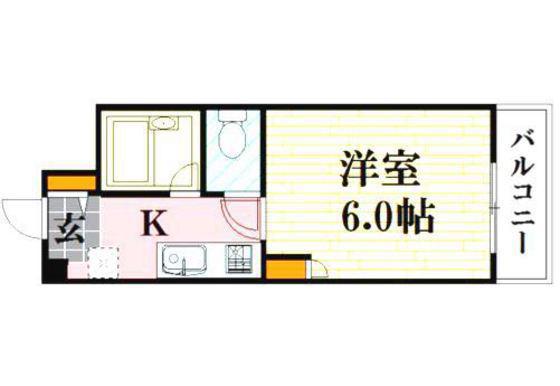 第5ガーデン(1K/3階)の間取り写真