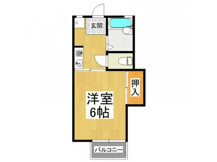 アミティハイム(1K/1階)の間取り写真