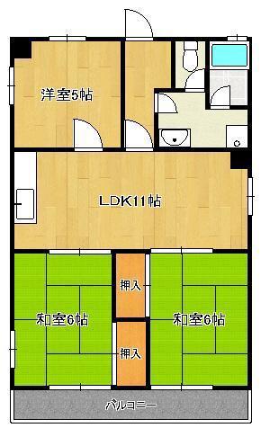 森ビル(3LDK/3階)の間取り写真