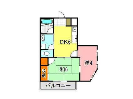 クレスト王子(2DK/3階)の間取り写真