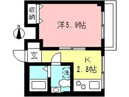 リヴェール永山(1K/4階)の間取り写真