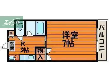 ヴェルメス津島(1K/4階)の間取り写真