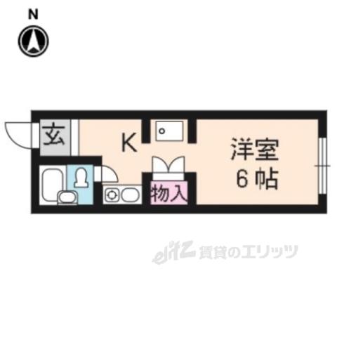 パインフィールド北白川1(1K/2階)の間取り写真