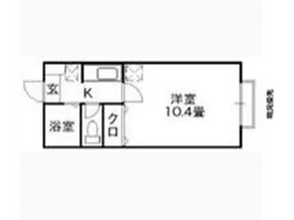 ブライトリー88 VII(1K/2階)の間取り写真