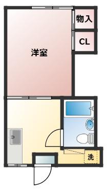 ヤマダドリームハイツ(1K/2階)の間取り写真