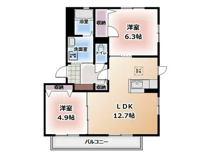 マイネハイマート(2LDK/2階)の間取り写真