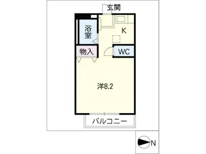 ピュアハイツ(1K/2階)の間取り写真