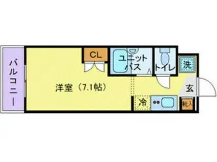 スチューデントハイツ代々木上原(ワンルーム/2階)の間取り写真