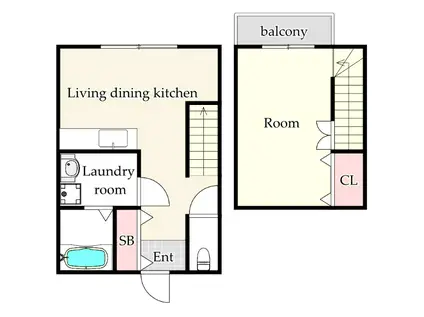 ビアンコ博多の森(1LDK/2階)の間取り写真