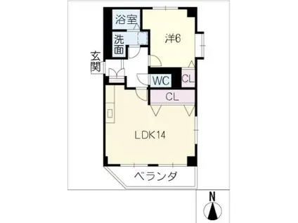 ウイング新瑞(1LDK/4階)の間取り写真