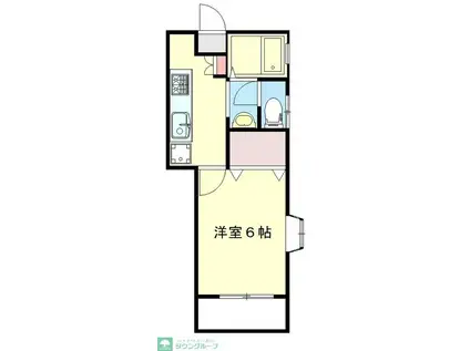 富士ビューB棟(1K/2階)の間取り写真