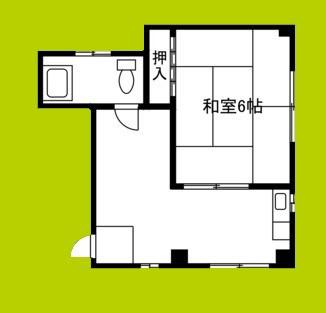 桜の宮ハイツ(1DK/3階)の間取り写真
