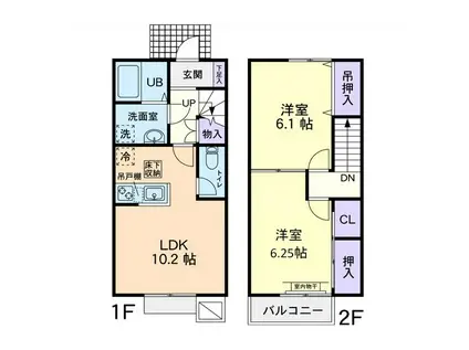 ファミーユ(2LDK/1階)の間取り写真