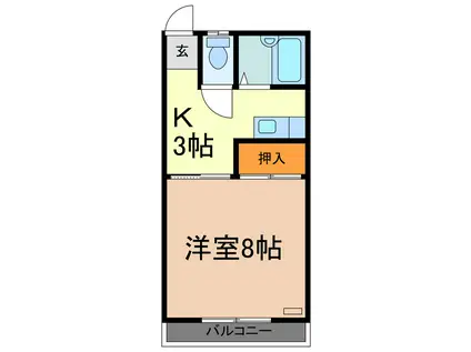 アイカワハイツ(1K/2階)の間取り写真