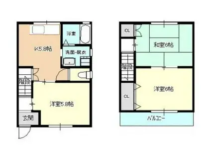 リバーケープI(3K/1階)の間取り写真