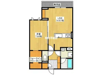 ラ・カーサ・フェリーチェ(1LDK/1階)の間取り写真