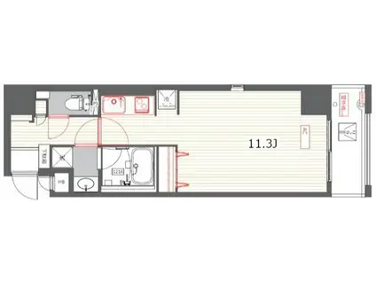 ブラービ南船場(ワンルーム/3階)の間取り写真