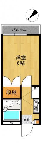 シャルマン中山(1K/1階)の間取り写真
