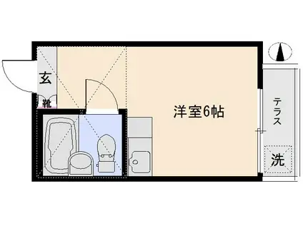 第2KRコーポ(ワンルーム/1階)の間取り写真