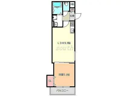 ラモーナ巽北II(1LDK/1階)の間取り写真