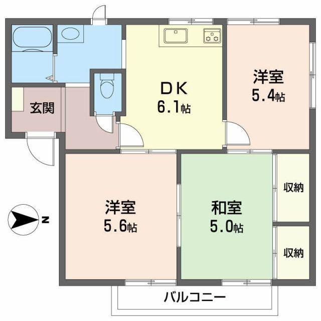 メゾン白石(3DK/2階)の間取り写真