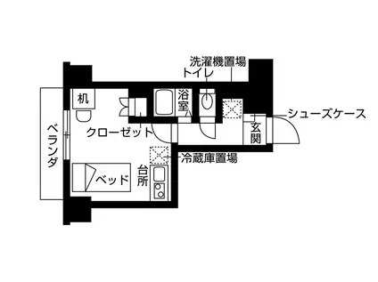 バウスクロス東海大学前(1K/8階)の間取り写真