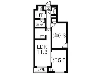 PRIMAVERA(2LDK/2階)の間取り写真
